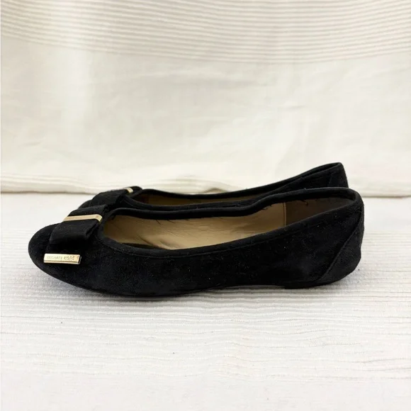 Michael Kors Milan Suede Ballet Flats in Black - Picture 3 of 12